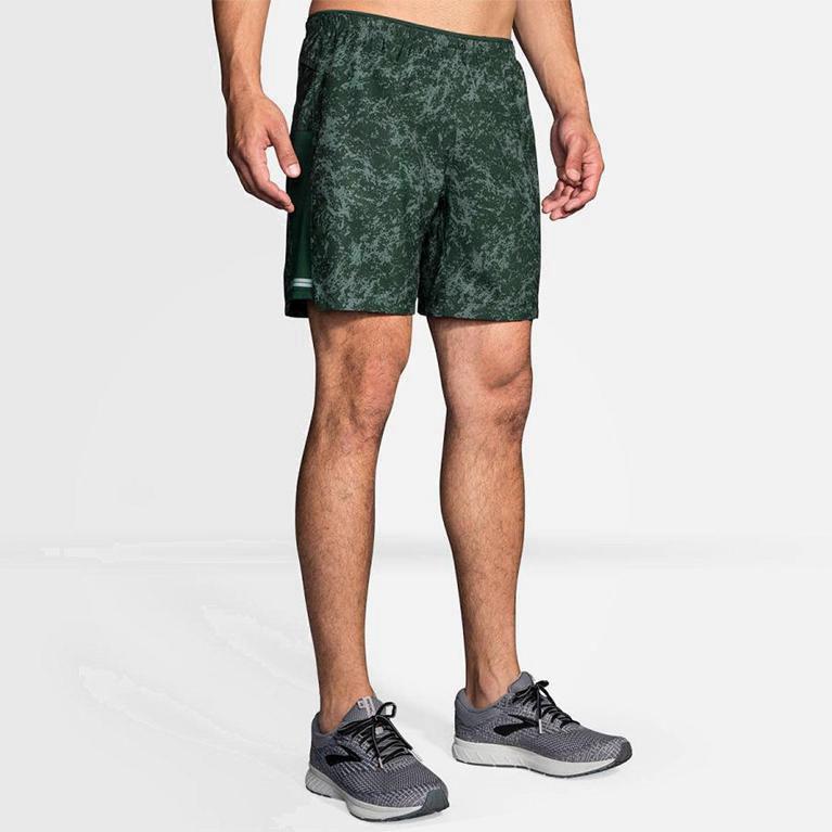 Brooks Sherpa 7 2-In-1 NZ - Men's Running Shorts - Green (79162-HBMP)